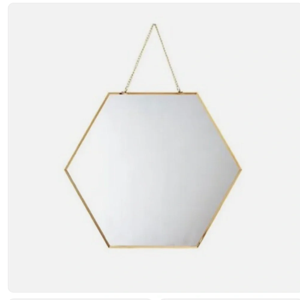 Wild sage Gold Hexagon Wall Mirror Set